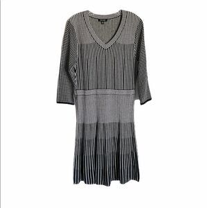 Spense Black White Checkered Knit Dress XL